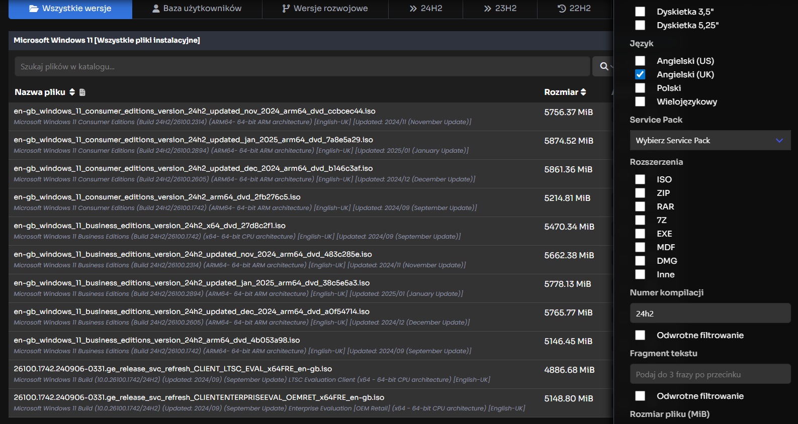 Zaawansowane filtrowanie