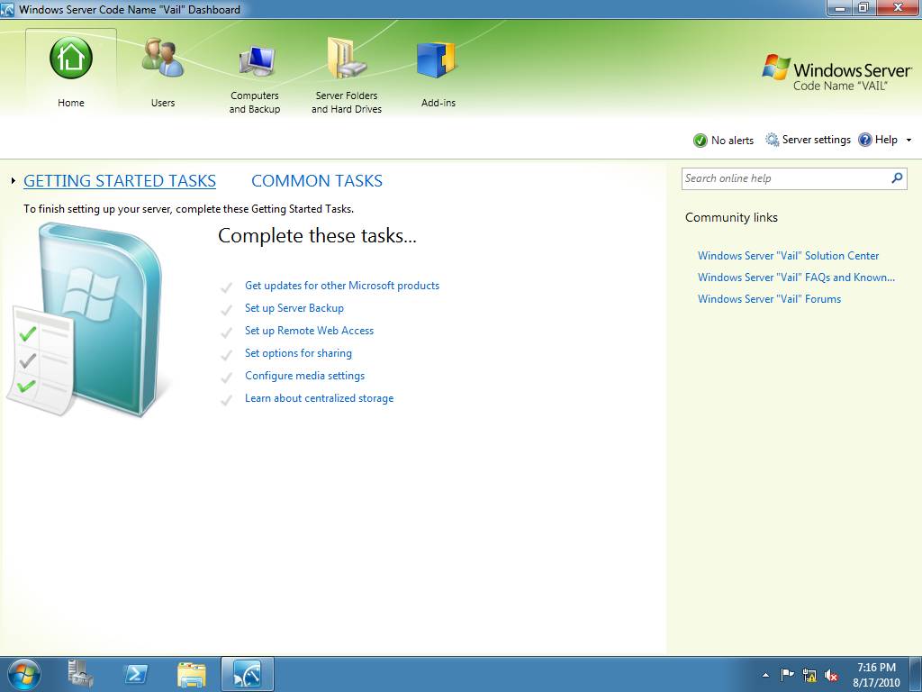 Menadżera serwera systemu Windows Home Server 2011