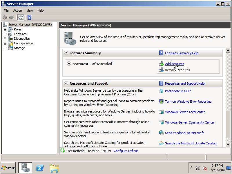 Nowy wygląd menadżera serwera systemu Windows Server 2012, umożliwiającego instalacje wybranych ról serwera.