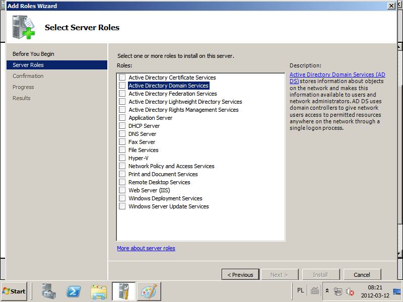 Pulpit systemu Windows Server 2012 R2.