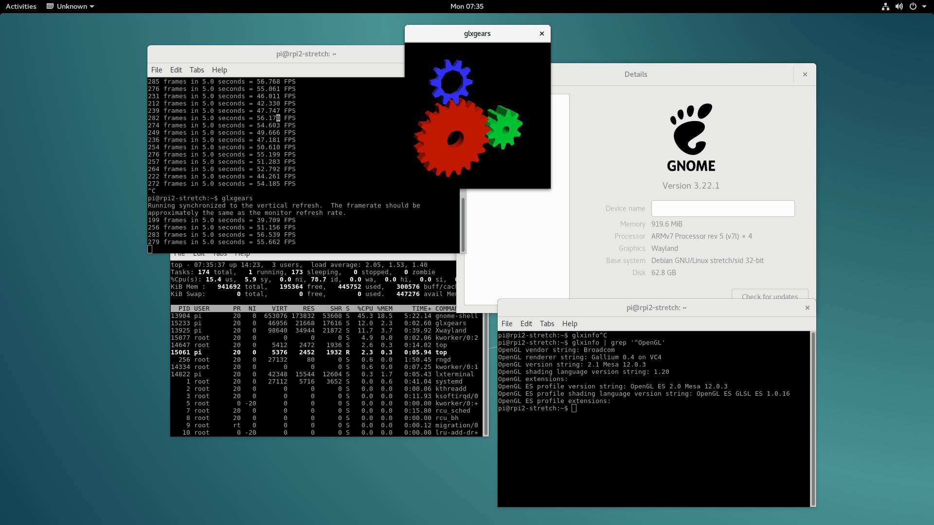 Powłoka systemowa systemu Linux Debian.