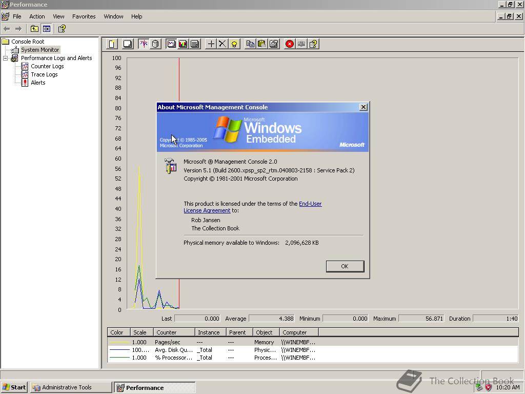 Klasyczny wygląd pulpitu systemu Windows Embedded (opartego na Windows XP)