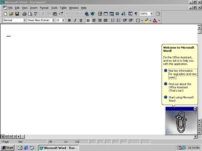 Obrazek przedstawiający główny interfejs programu Office