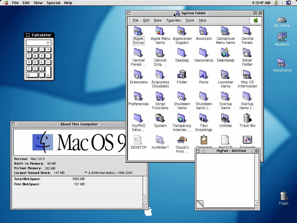 Pulpit systemu Apple MacOS 9.x.
