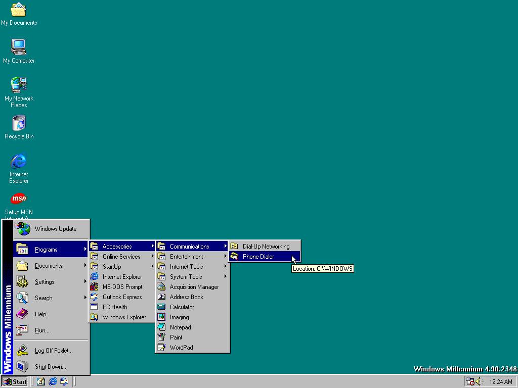To samo Menu Start i zestaw aplikacji, które były dostępne w systemie Windows 98.