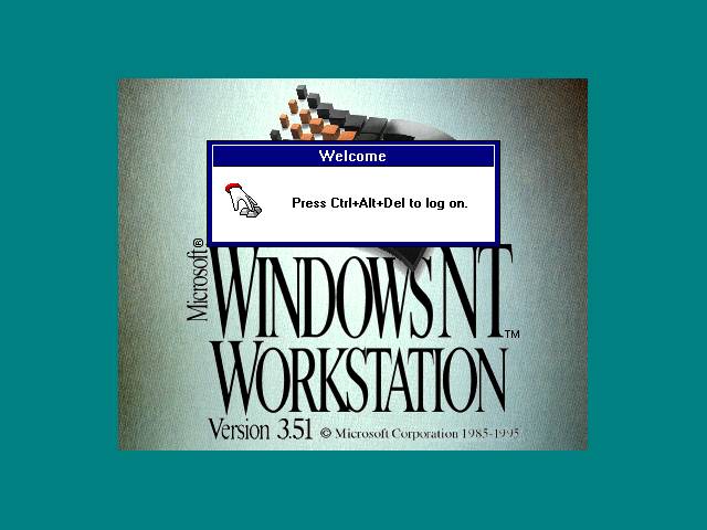 Ekran startowy systemu Windows NT 3.51.