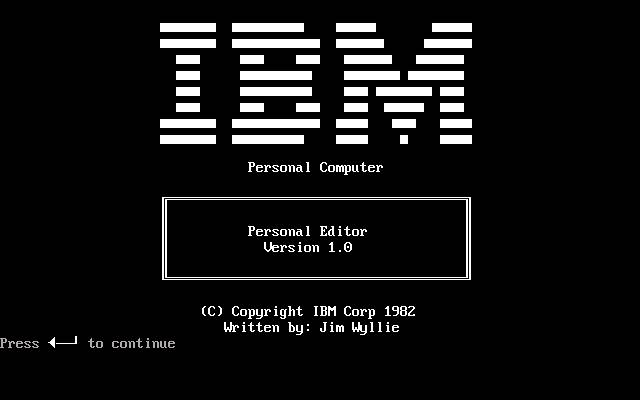 Ekran startowy systemy IBM PC-DOS.