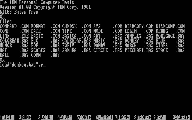 Załadowany system PC-DOS.