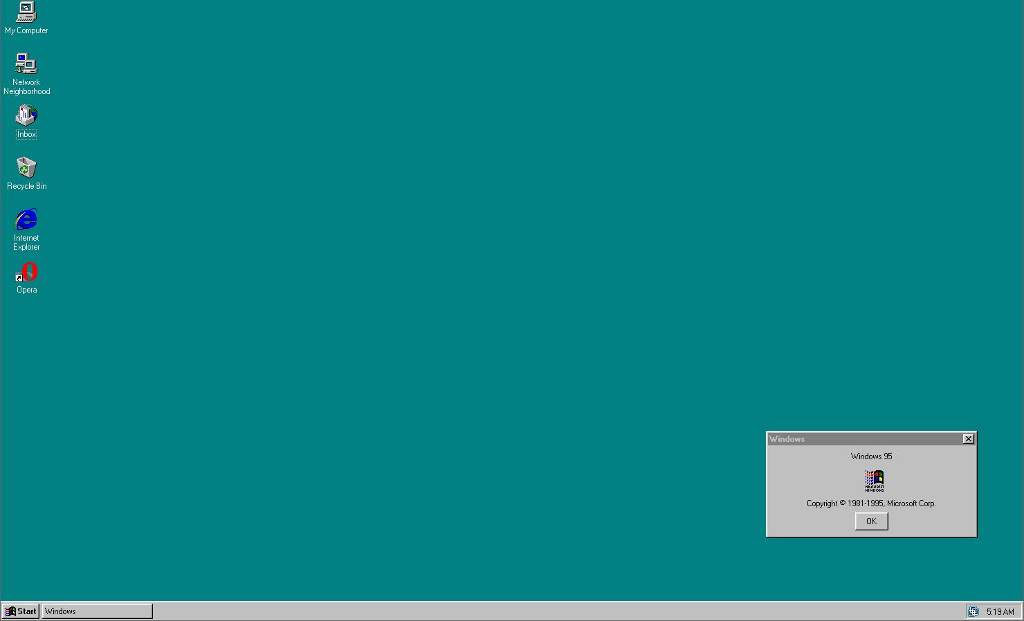 Pulpit systemu Windows 95.