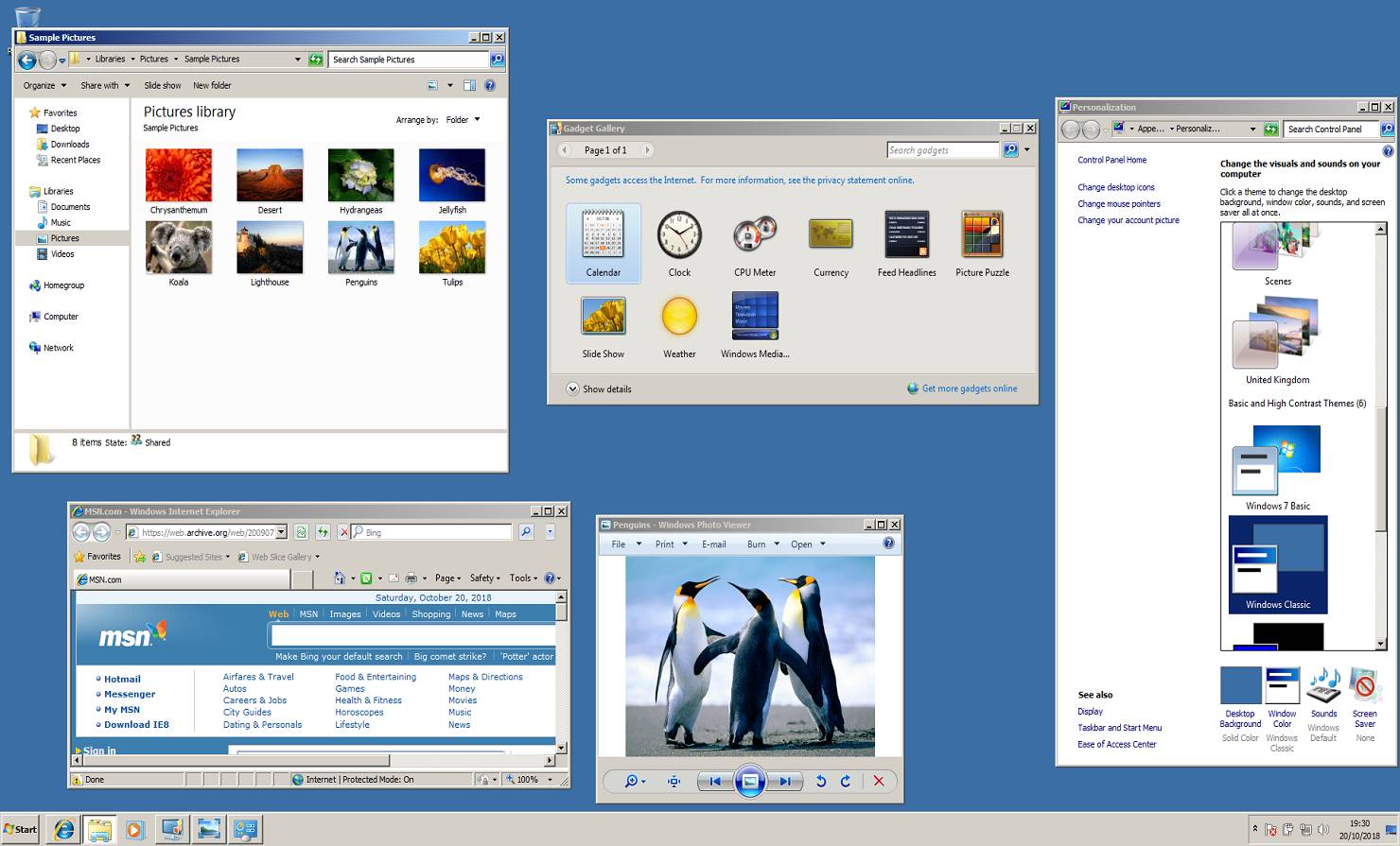 Klasyczny motyw systemu Windows 7 (uaktywniany w trybie awaryjnym).
