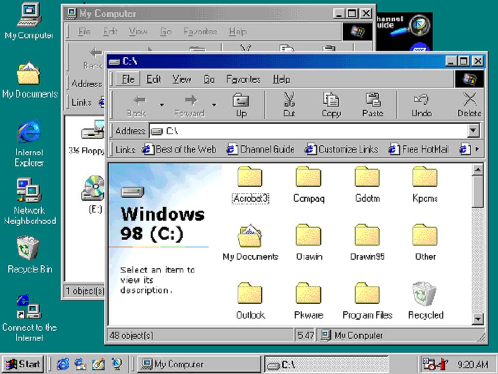 Ulepszony "Windows Explorer", który zintegrowano z produktem przeglądarki Microsoft Internet Explorer.