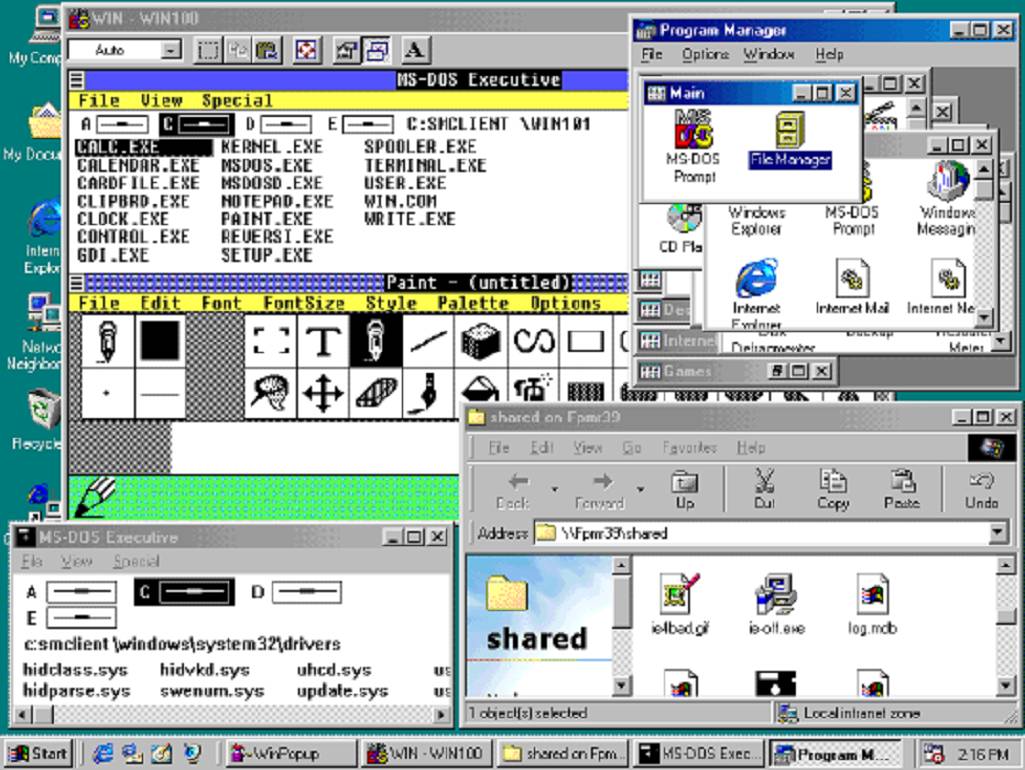 Windows 98 wciąż uruchamia stare programy DOS-owe oraz wszystkie powłoki z poprzednich wersji Windows (za wyjątkiem Windows 95).